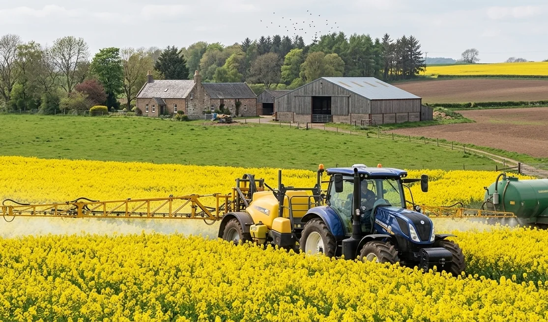 Crop protection on a rapeseed field at a Ukrainian member farm